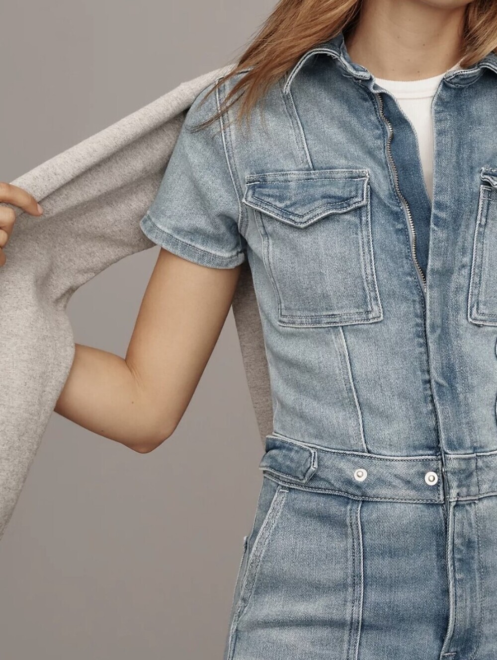 NWT Good American Fit for Success Denim Jumpsuit